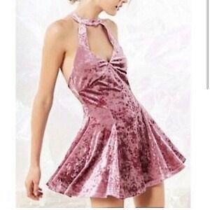 Urban Outfitters Pink Velvet Romper Womens XS Coquette Girl Feminine Party Y2K